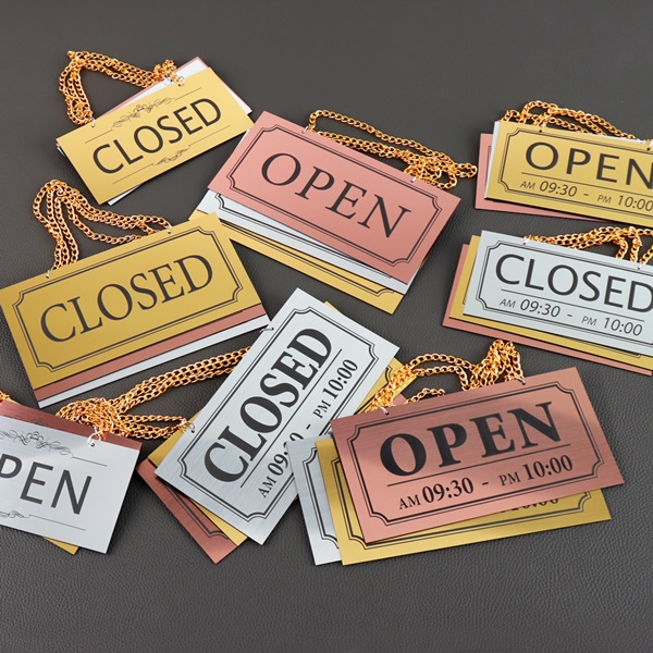 오픈클로즈 단면걸이 매장 영업 안내판 도어사인 24종