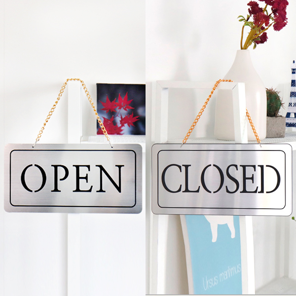 오픈/클로즈 안내판 양면걸이 메탈 코팅판 문패 사인보드 간판