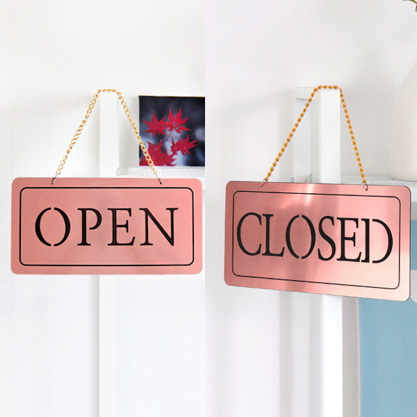 오픈/클로즈 안내판 양면걸이 메탈 코팅판 문패 사인보드 간판