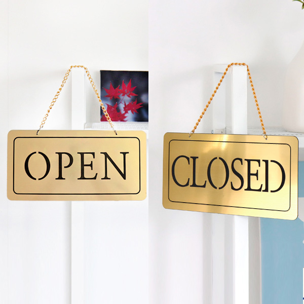 오픈/클로즈 안내판 양면걸이 메탈 코팅판 문패 사인보드 간판