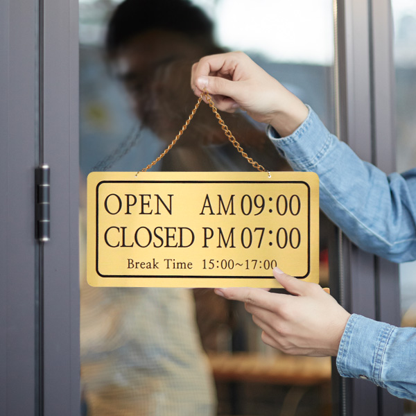 오픈클로즈 브레이크타임 단면걸이 메탈 코팅판 표찰 미니간판 카페소품
