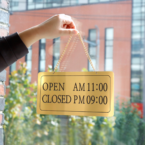 오픈클로즈 단면걸이메탈 코팅판 영업시간사인보드 안내표지판