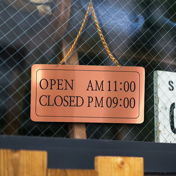 오픈클로즈 단면걸이메탈 코팅판 영업시간사인보드 안내표지판
