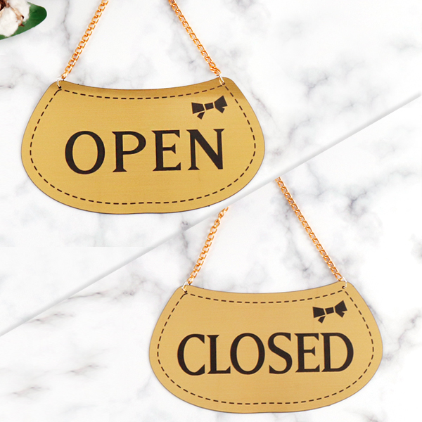오픈/클로즈 양면걸이 메탈 골드 솔드아웃 안내판