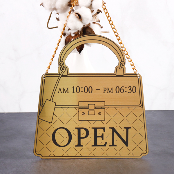 오픈 open 단면걸이 메탈 골드 영업시간 클로즈 브레이크타임