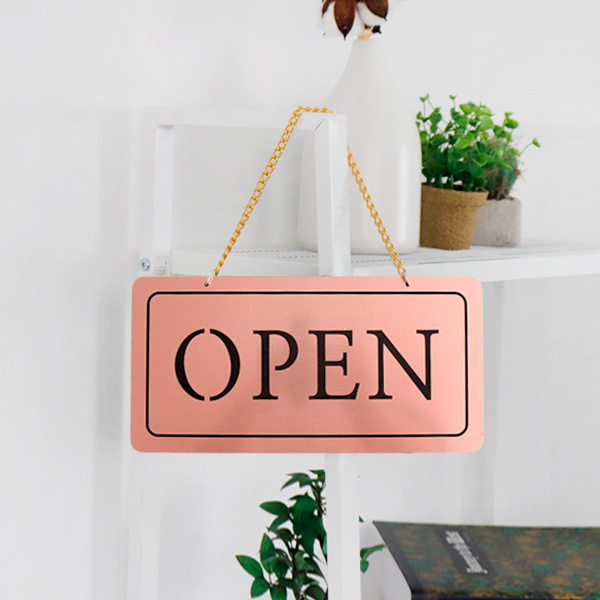오픈 open 단면걸이 메탈 코팅판 사인보드 안내표지판 팻말