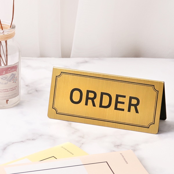 메탈 코팅 골드 오더 알림판 A형 인테리어 ORDER 표지판
