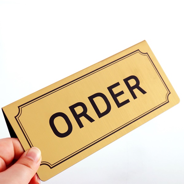 메탈 코팅 골드 오더 알림판 A형 인테리어 ORDER 표지판