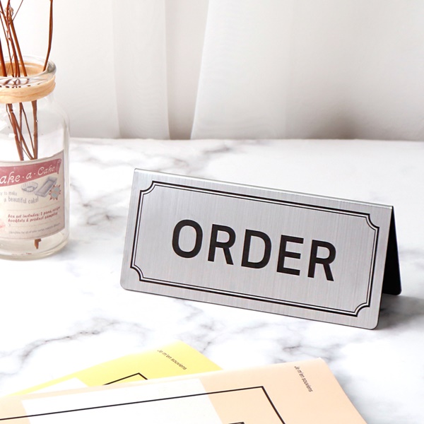 메탈 실버 코팅 오더알림판 A형 안내판 카페 인테리어