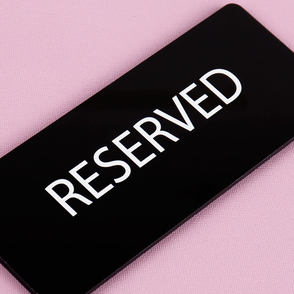 우드꽂이 스탠드 reserved 안내판 15 x 6cm 호텔 식당 카페 예약석