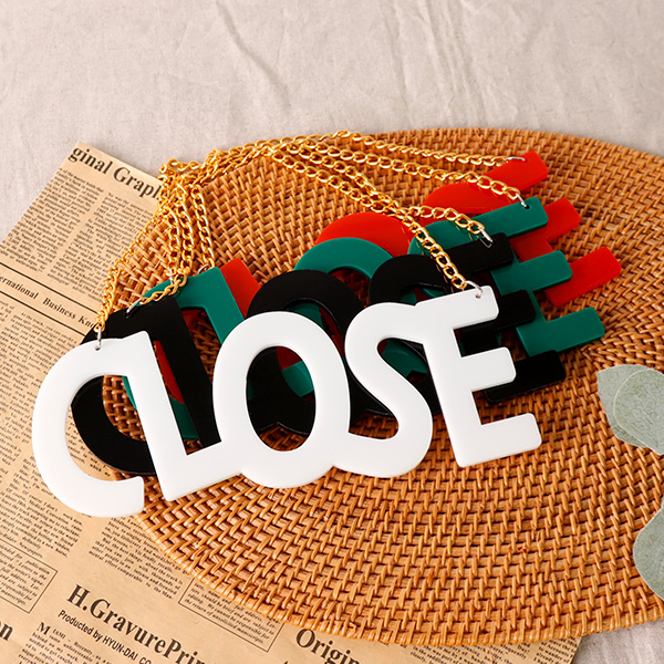 아크릴 레터링 도어사인 CLOSE 컬러 스카시 문패 미니간판