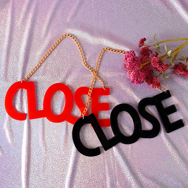 아크릴 레터링 도어사인 CLOSE 컬러 스카시 문패 미니간판