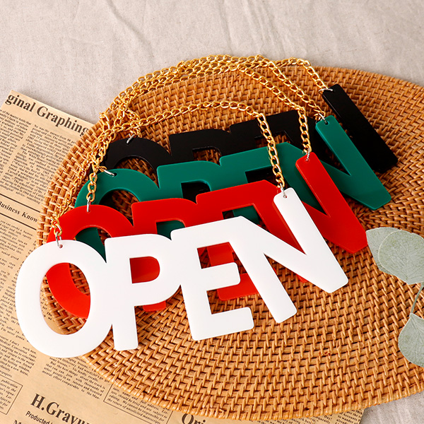 아크릴 레터링 도어사인 OPEN 컬러 스카시 문패 알림판