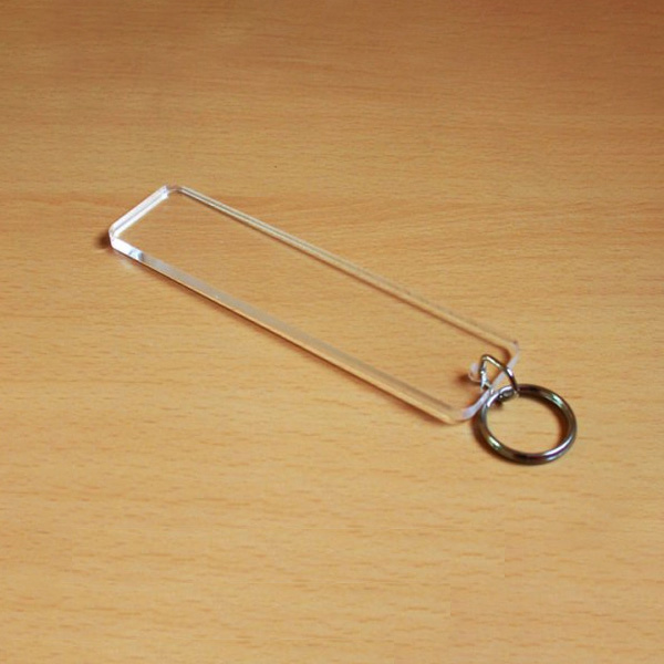 투명 아크릴 사각 키홀더 열쇠고리 5T 12x3cm