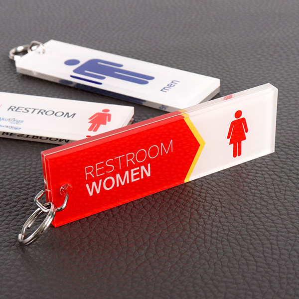 아크릴 화장실 양면 열쇠고리남녀 공공화장실 키홀더미니 키링 제작