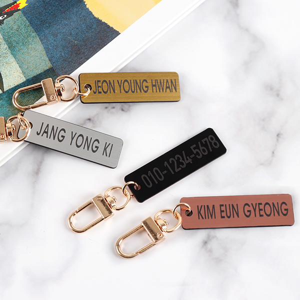 메탈 이니셜 키링 가방고리 코팅판 핸드폰번호 열쇠고리