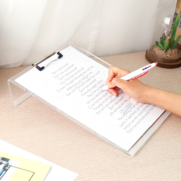 필기 독서대 투명 A4 아크릴필기대 책받침대 필기용 클립보드
