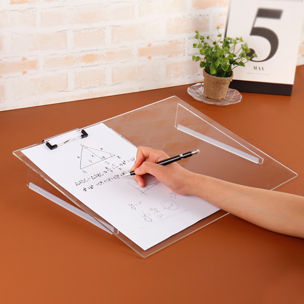 필기 독서대 와이드 투명 책받침대 아크릴필기대 필기용 클립보드