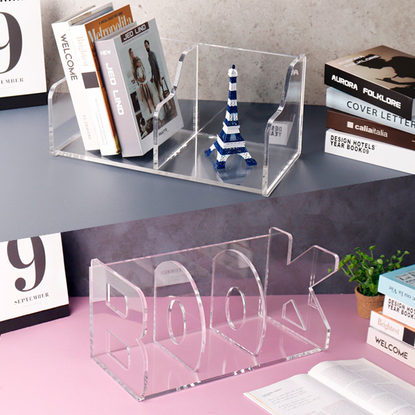 아크릴 투명 책꽂이  미니 책장 소품 책상 테이블 선반