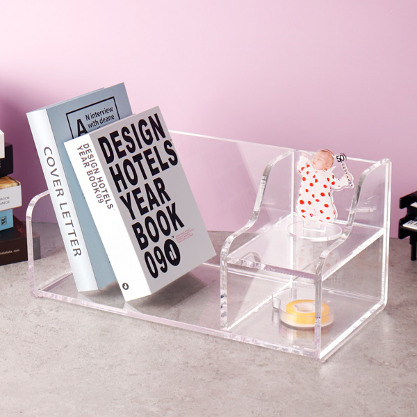 아크릴 투명 책꽂이 미니 책 진열대 책장 수납 진열