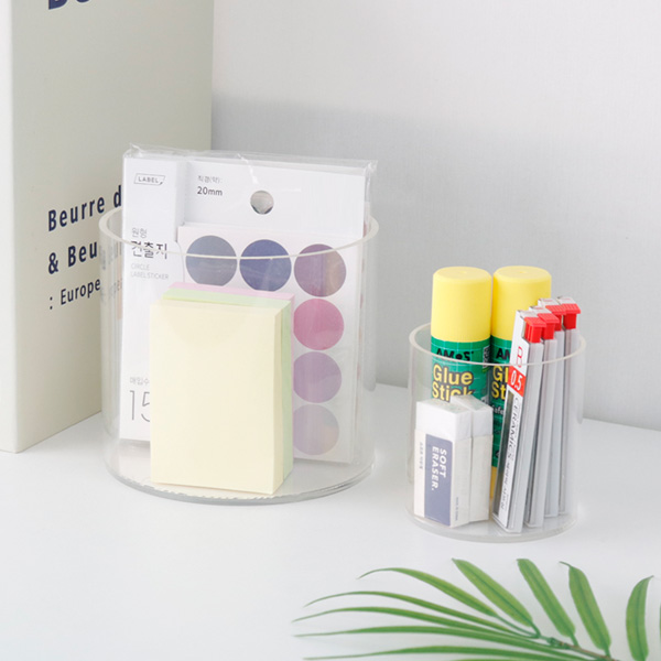 오픈 원형 케이스 수납 정리 원통 보관함