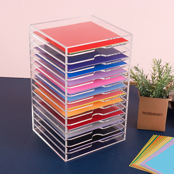 아크릴 색종이 정리함 15칸 보관함 수납함
