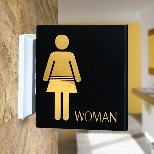 여자 화장실 사인BY 돌출 양면 검정 금박 (Y162)