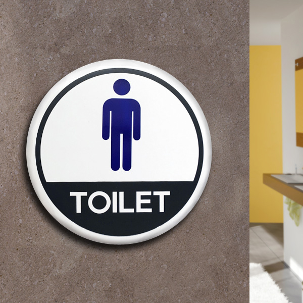 남자 화장실 사인BY 원형 단면 표시판 (Y301)