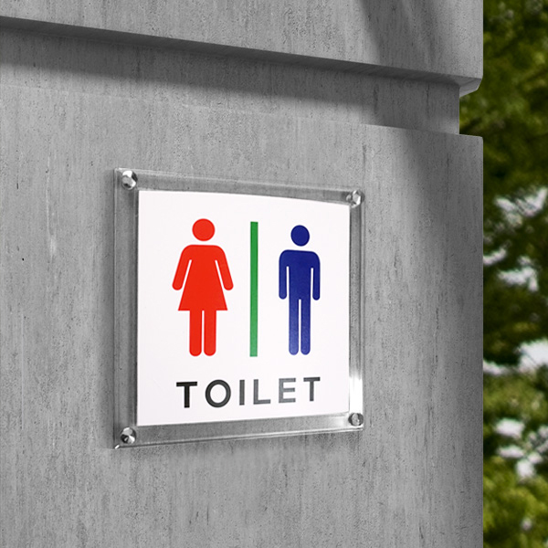 남여공용 화장실 사인BY 단면 아크릴 표시판 (AR2)