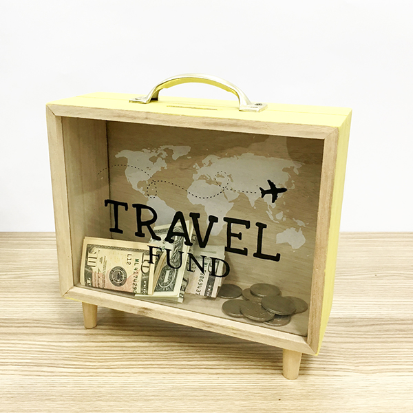 투명 나무 인테리어 저금통빈티지 가방상자