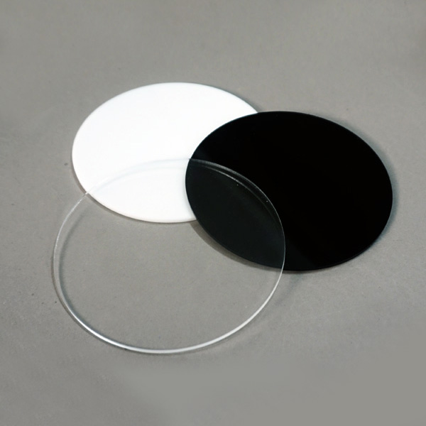 원형 아크릴 레이저 가공 두께 8mm 투명 백색 검정