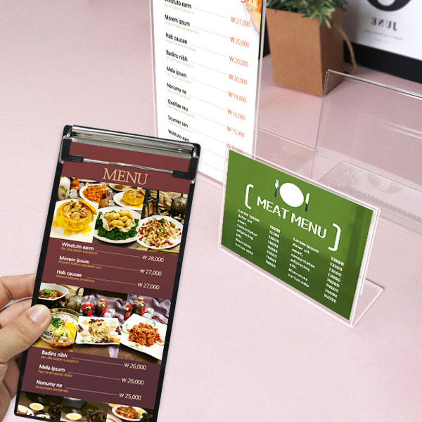 메뉴판 아크릴 꽂이 테이블 메뉴판 메뉴꽂이 안내판