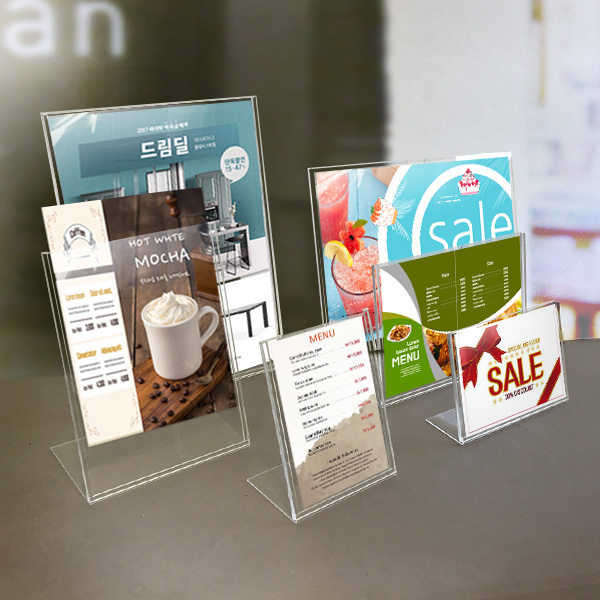 아크릴 쇼케이스 종이꽂이 메뉴판 POP꽂이 (DR)
