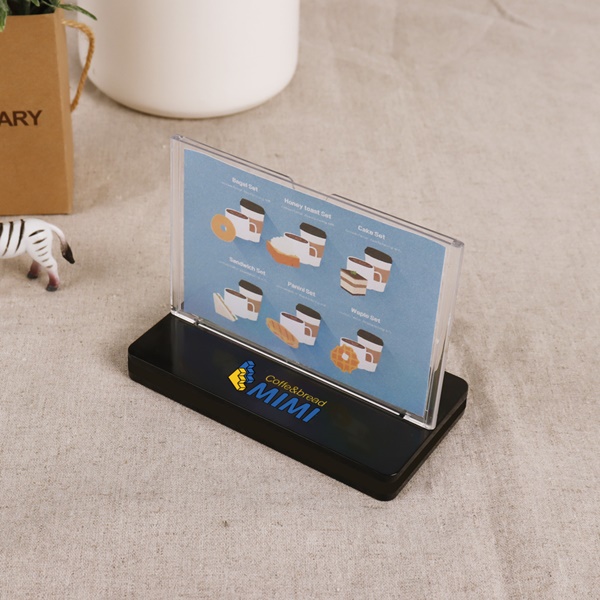 T자형 아크릴꽂이 가로 A7 블랙받침대 UV 인쇄 (JB1007)