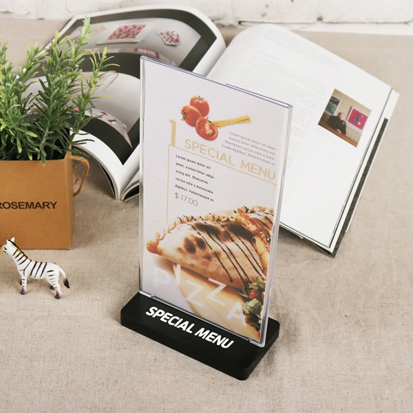 T자형 아크릴꽂이 세로 105x210mm 블랙받침대 UV 인쇄 (JB1021)