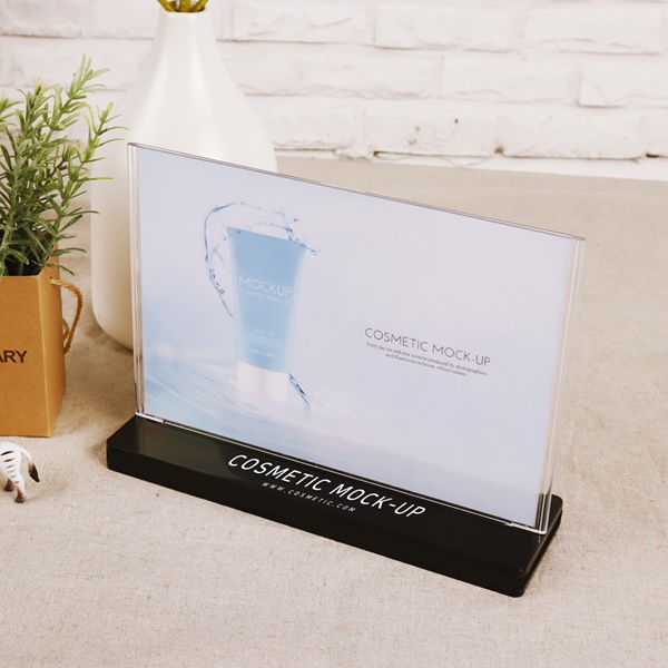 T자형 아크릴꽂이 가로 A5 블랙받침대 UV 인쇄 (JB2114)