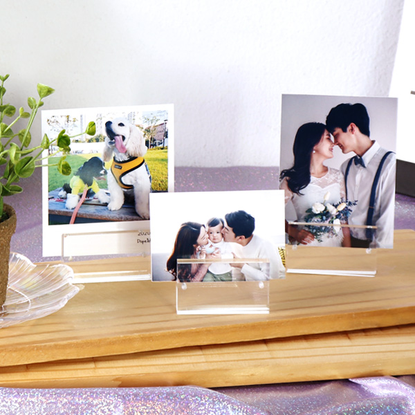 투명 아크릴 자석 포토 진열 사진꽂이 JF0605