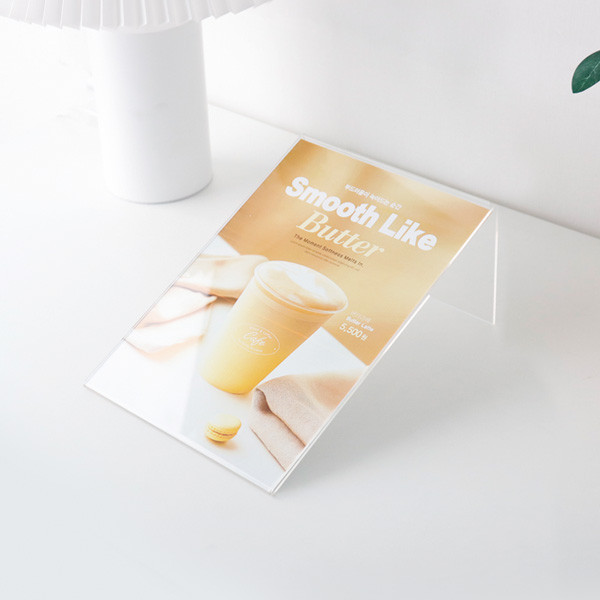 아크릴 POP 꽂이 테이블 투명 메뉴판 스탠드 A4 세로 아크릴 POP 꽂이 테이블 투명 메뉴판 스탠드 A4 세로