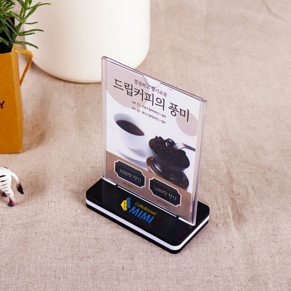 T자형 아크릴꽂이 세로 A7 투톤받침대 UV 인쇄 (JT0710)