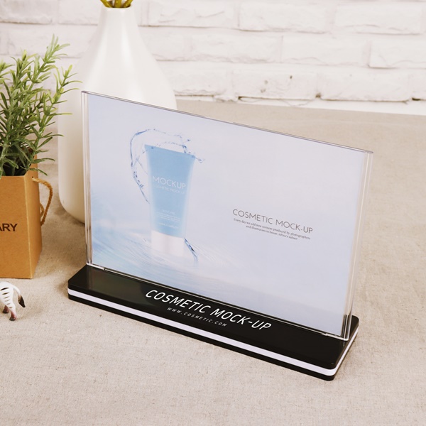 T자형 아크릴꽂이 가로 A5 투톤받침대 UV 인쇄 (JT2114)