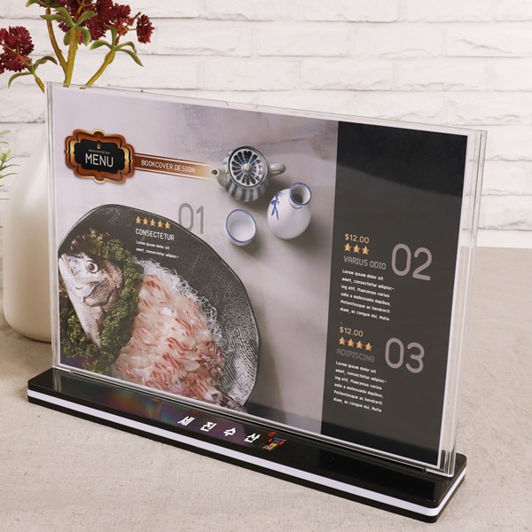 T자형 아크릴꽂이 가로 A4 투톤받침대 UV 인쇄 (JT2921)