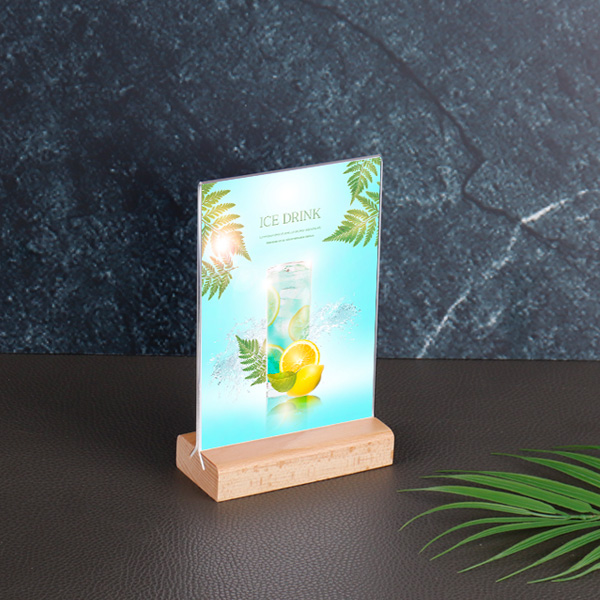 T자형 꽂이 우드 POP A6 세로 스탠드 양면 메뉴판 (JW1014)