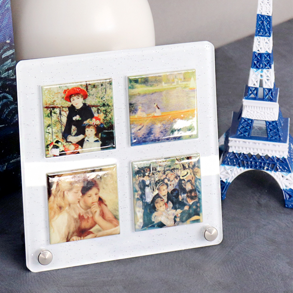 명화 타일액자세트 4구 정사각  고급 미니 타일 인테리어액자