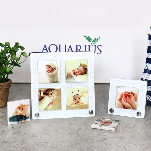 주문제작 포토타일 탁상액자 포토테이블 아기사진 돌 액자
