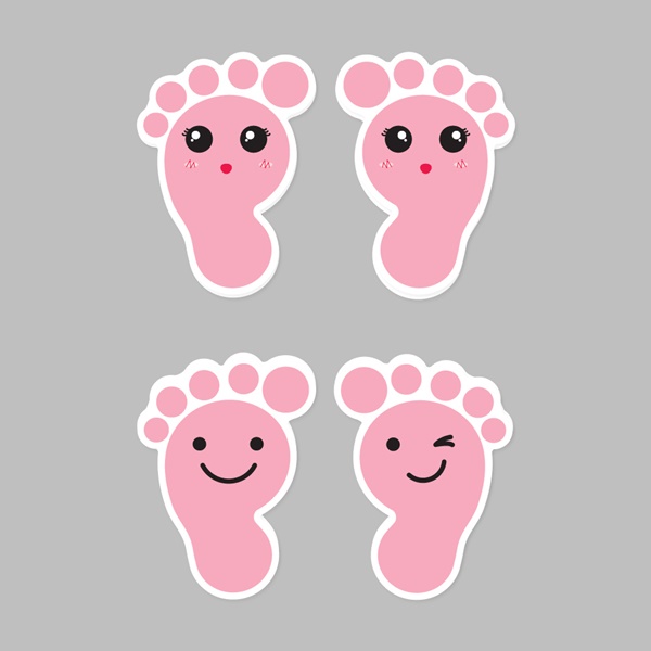 발바닥 바닥 스티커 8매 학교 어린이집 신발장 유치원 어린이 통행 보행