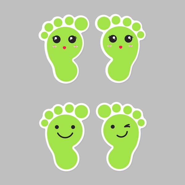 발바닥 바닥 스티커 8매 어린이집 학교 복도 계단 유치원