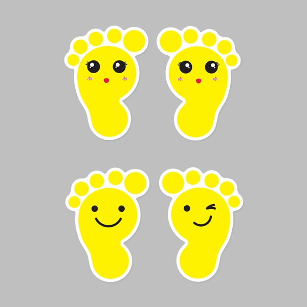 발바닥 바닥 스티커 8매 사회적 거리두기 방향안내 학교 질서