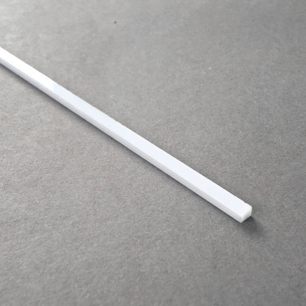 포켓제작용 아크릴 쫄대 사각 백색 4x3mm 길이30cm