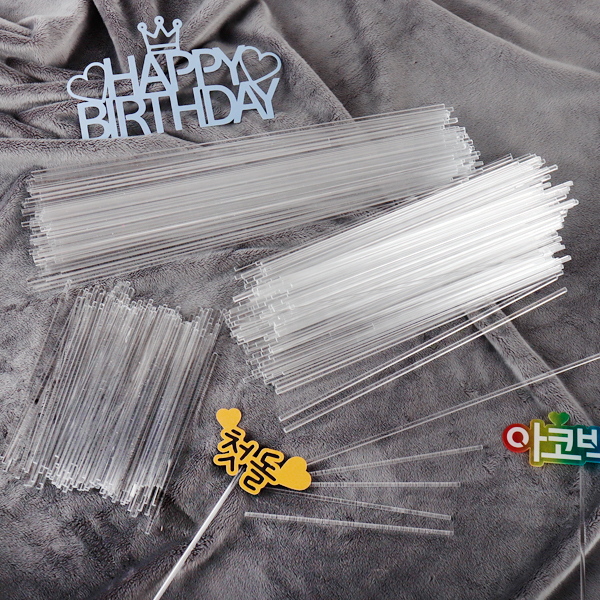 아크릴 투명 케이크 토퍼 막대기 봉 여행 백일 소품