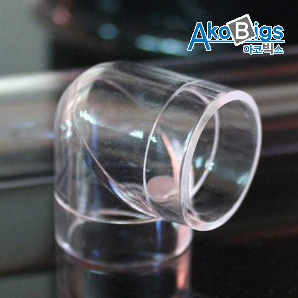 파이프용 엘보 L자 내경25&Oslash; 파이프연결대투명관 실험실 연결고리